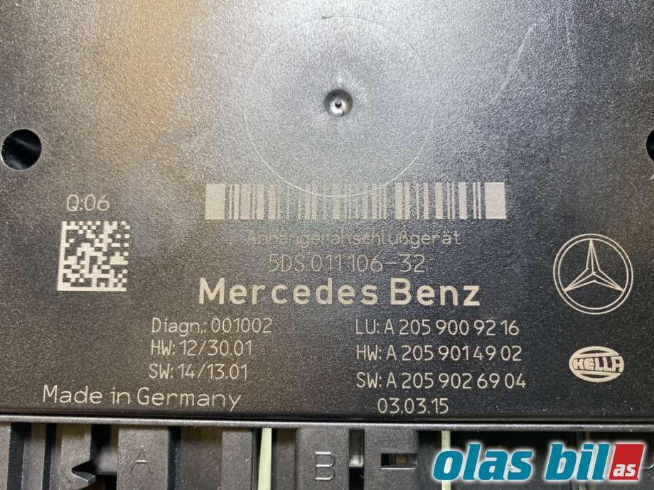 Styreenhet hengerfeste til Mercedes C-Klasse 2014-2018 (Fase 1) (W205) (W205) (MERCEDES|A 205 900 92 16|)