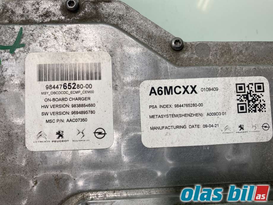 Batterilader (OBC - On Board Charger) til Peugeot 208 2019-->> (Type II)  (PEUGEOT|16 758 121 80|16 758 592 80|9844765280)
