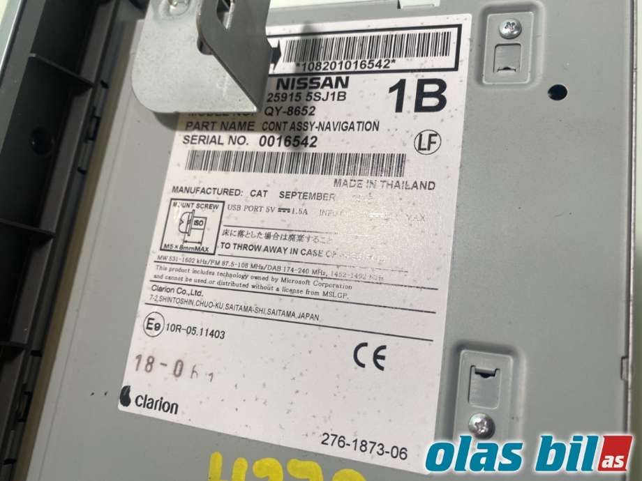 Instrument kjørecomputer til Nissan Leaf 2018-->> (Type II) (NISSAN|259155SJ1B|259155SJ1C|25915 5SJ1B)