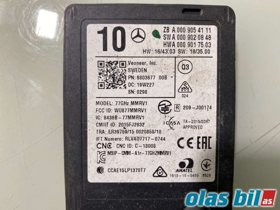 Sensor radar til Mercedes CLA 2013-2019 (C117) (C117) (MERCEDES|A 000 905 41 11|)