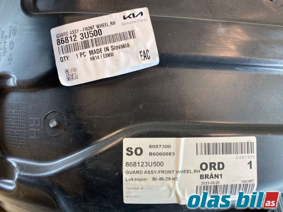 Skjerm locari venstre foran til Kia Sportage 2010-2016 (Type III)  (86812 3U500|)