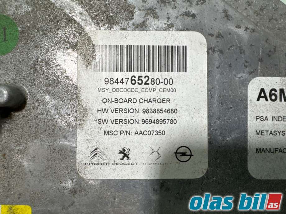 Batterilader (OBC - On Board Charger) til Opel Mokka E 2020-->> (Type II)  (|98 447 652 80-00)