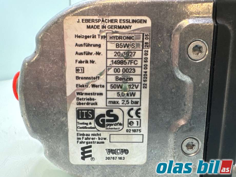 Bensinvarmer til Volvo C70 2006-2010 (Type II, Fase 1)  (VOLVO|31308266||30767163)