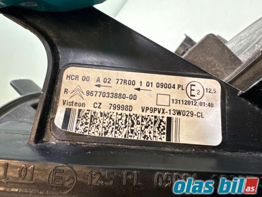 Frontlykt høyre halogen til Citroën DS3 2010-2019 (CITROEN|6206 Y0|16 069 314 80|96 770 338 80-00)