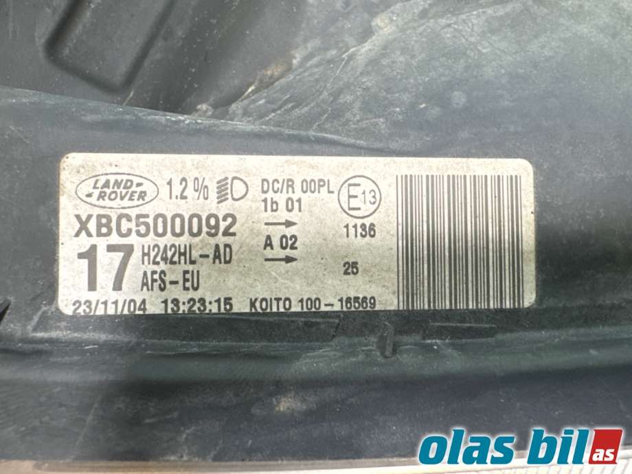 Frontlykt venstre xenon til Land Rover Discovery 2005-2009 (Type III)  (LAND-ROVER|XBC500092|5H2213W030RA)
