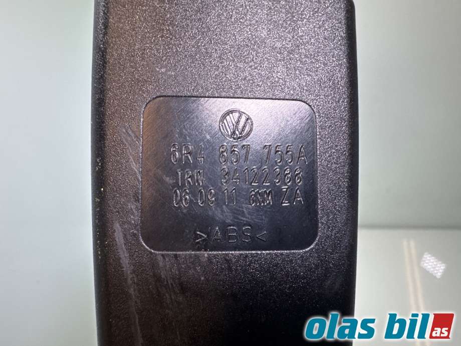 Sikkerhetsbeltelås venstre foran til VW Polo 2009-2014 (Type V, Fase 1)  (VOLKSWAGEN|6R4 857 755 A|)